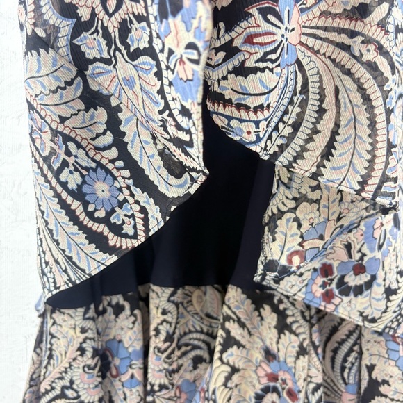 Chaps Chiffon Paisley Print Asymmetrical Skirt Sz Large 34” Waist VTG 90s Y2K - Picture 5 of 8